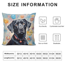 Load image into Gallery viewer, Balloon Dreams Black Labrador Plush Pillow Case-Cushion Cover-Black Labrador, Dog Dad Gifts, Dog Mom Gifts, Home Decor, Pillows-12 &quot;×12 &quot;-6
