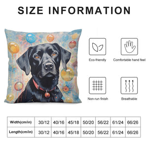 Balloon Dreams Black Labrador Plush Pillow Case-Cushion Cover-Black Labrador, Dog Dad Gifts, Dog Mom Gifts, Home Decor, Pillows-12 "×12 "-6