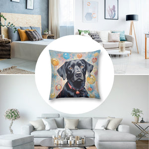 Balloon Dreams Black Labrador Plush Pillow Case-Cushion Cover-Black Labrador, Dog Dad Gifts, Dog Mom Gifts, Home Decor, Pillows-8