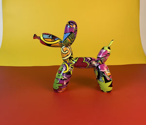 Image of a beautiful multicolor Poodle statue in the shape of balloon Poodle
