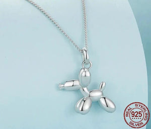 Balloon Poodle Love Silver Pendant and Necklace-Dog Themed Jewellery-Jewellery, Necklace, Poodle-2