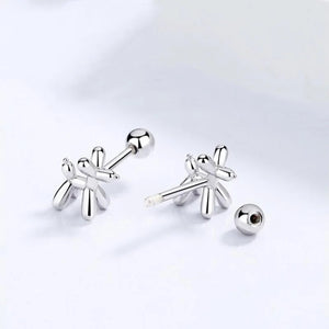 Balloon Poodle Love Silver Stud Earrings-Dog Themed Jewellery-Earrings, Jewellery, Poodle-8