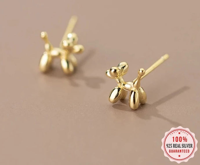 Balloon Poodle Love Silver Threader Earrings-Dog Themed Jewellery-Earrings, Jewellery, Poodle-1