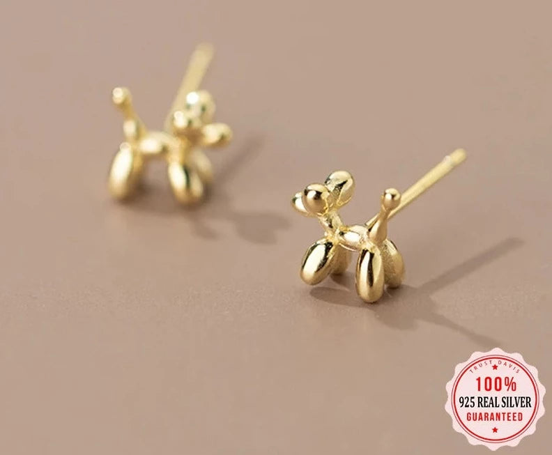 Balloon Poodle Love Silver Threader Earrings-Dog Themed Jewellery-Earrings, Jewellery, Poodle-1