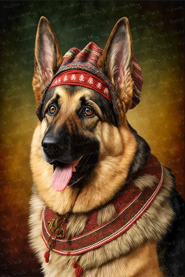 Barking into Oktoberfest German Shepherd Wall Art Poster-Art-Dog Art, German Shepherd, Home Decor, Poster-1