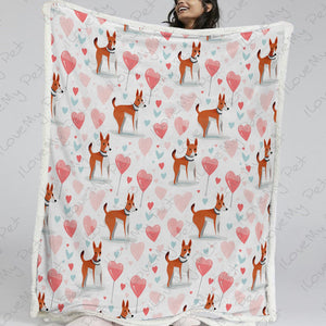 Basenji and Balloons Love Soft Warm Fleece Blanket-Blanket-Basenji, Blankets, Home Decor-13
