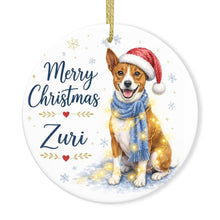 Load image into Gallery viewer, Basenji Christmas Ornament - Cozy Winter Pet Portrait Design - Personalize with Photo and Name-Christmas Ornament-Christmas,Christmas Ornament,Personalize Artwork-3