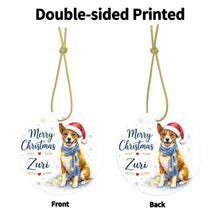 Load image into Gallery viewer, Basenji Christmas Ornament - Cozy Winter Pet Portrait Design - Personalize with Photo and Name-Christmas Ornament-Christmas,Christmas Ornament,Personalize Artwork-4