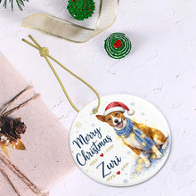 Load image into Gallery viewer, Basenji Christmas Ornament - Cozy Winter Pet Portrait Design - Personalize with Photo and Name-Christmas Ornament-Christmas,Christmas Ornament,Personalize Artwork-6