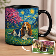 Load image into Gallery viewer, Personalized Starry Night Artwork Basset Hound Coffee Mug-Mug-Basset Hound,Dog Dad Gifts,Dog Memorial Gifts,Dog Mom Gifts,Mugs,Personalize Artwork-10
