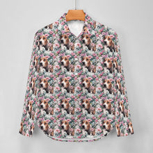 Load image into Gallery viewer, Beagle in a Blossoming Garden of Pink and Green Women&#39;s Shirt-9
