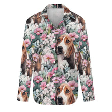 Load image into Gallery viewer, Beagle in a Blossoming Garden of Pink and Green Women&#39;s Shirt-S-White-1