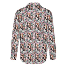 Load image into Gallery viewer, Beagle in a Blossoming Garden of Pink and Green Women&#39;s Shirt-8