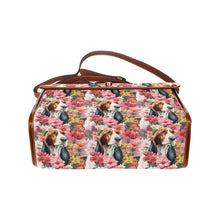 Load image into Gallery viewer, Basset Hound in Bloom Shoulder Bag Purse-Accessories-Accessories, Bags, Basset Hound, Purse-Black1-ONE SIZE-2