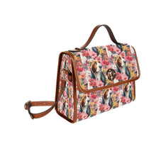 Load image into Gallery viewer, Basset Hound in Bloom Shoulder Bag Purse-Accessories-Accessories, Bags, Basset Hound, Purse-Black1-ONE SIZE-4