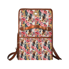 Load image into Gallery viewer, Basset Hound in Bloom Shoulder Bag Purse-Accessories-Accessories, Bags, Basset Hound, Purse-Black1-ONE SIZE-5