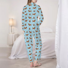 Load image into Gallery viewer, Basset Hound Pajamas for Women - XL Available - Yes I Love Red and White Basset Hounds-Pajamas-Apparel,Basset Hound,Dog Mom Gifts,Pajamas-4