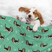 Load image into Gallery viewer, Basset Hound Parade Blanket for Dog-Pet Furniture-Basset Hound,Blanket for Dogs,Blankets,Home Decor-1