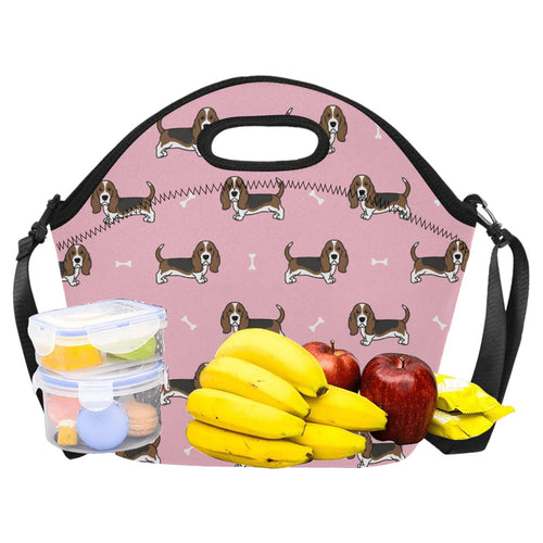 Basset Hound Parade Neoprene Lunch Bag-8