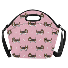 Load image into Gallery viewer, Basset Hound Parade Neoprene Lunch Bag-Pink-ONESIZE-6