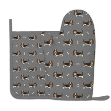 Load image into Gallery viewer, Basset Hound Parade Oven Mitts and Pot Holders Set-Kitchen Decor-Basset Hound-5