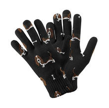 Load image into Gallery viewer, Basset Hound Parade Touch Screen Gloves-Accessories-Accessories,Dog Dad Gifts,Dog Mom Gifts,Gloves-Black-5
