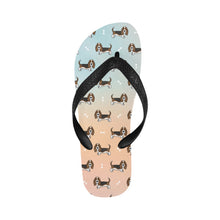 Load image into Gallery viewer, Basset Hound Parade Unisex Slippers - 7 Gradients-CornflowerBlue7-S-10