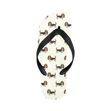 Load image into Gallery viewer, Basset Hound Parade Unisex Slippers - 7 Gradients-Ivory-S-25