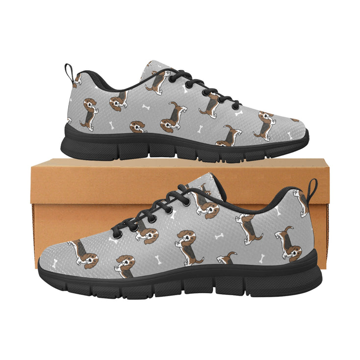 Basset Hound Parade Women's Breathable Sneakers-46