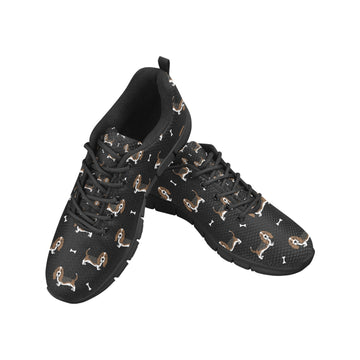 Basset Hound Parade Women's Breathable Sneakers-54