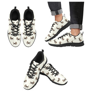 Basset Hound Parade Women's Breathable Sneakers-Ivory-US13-1
