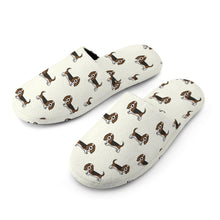 Load image into Gallery viewer, Basset Hound Slippers for Women - Basset Hound Parade - Flannel-Accessories,Basset Hound,Dog Mom Gifts,Slippers-10