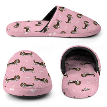 Load image into Gallery viewer, Basset Hound Slippers for Women - Basset Hound Parade - Flannel-Accessories,Basset Hound,Dog Mom Gifts,Slippers-14