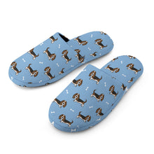 Load image into Gallery viewer, Basset Hound Slippers for Women - Basset Hound Parade - Flannel-Accessories,Basset Hound,Dog Mom Gifts,Slippers-16