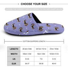 Load image into Gallery viewer, Basset Hound Slippers for Women - Basset Hound Parade - Flannel-Accessories,Basset Hound,Dog Mom Gifts,Slippers-36-37_（5.5-6）-CornflowerBlue-30