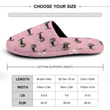 Load image into Gallery viewer, Basset Hound Slippers for Women - Basset Hound Parade - Flannel-Accessories,Basset Hound,Dog Mom Gifts,Slippers-36-37_（5.5-6）-Pink-26