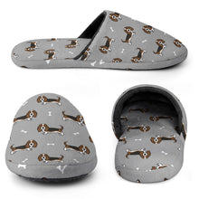 Load image into Gallery viewer, Basset Hound Slippers for Women - Basset Hound Parade - Flannel-Accessories,Basset Hound,Dog Mom Gifts,Slippers-8