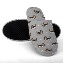 Load image into Gallery viewer, Basset Hound Slippers for Women - Basset Hound Parade - Flannel-Accessories,Basset Hound,Dog Mom Gifts,Slippers-9