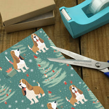 Load image into Gallery viewer, Basset Hounds Christmas Bounds Gift Wrapping Paper - 2 Rolls-Christmas Ornament-Basset Hound,Christmas,Wrapping Paper-2