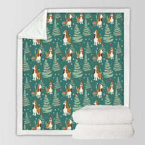 Basset Hounds Christmas Bounds Soft Warm Fleece Blanket-Blanket-Basset Hound, Blankets, Christmas, Dog Dad Gifts, Dog Mom Gifts, Home Decor-10