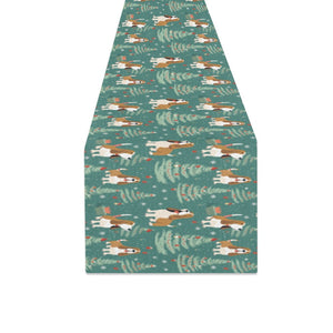 Basset Hounds Christmas Bounds Table Runner-Home Decor-Basset Hound, Christmas, Home Decor-3