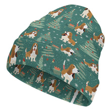 Load image into Gallery viewer, Basset Hounds Christmas Bounds Warm Christmas Beanie-Accessories-Accessories, Basset Hound, Christmas, Dog Mom Gifts, Hats-ONE SIZE-White5-5