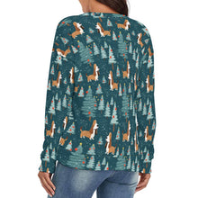 Load image into Gallery viewer, Basset in a Winter Wonderland Women's V-Neck Christmas Sweater-Apparel-Apparel,Basset Hound,Christmas,Dog Mom Gifts,Sweater,Sweatshirt-4