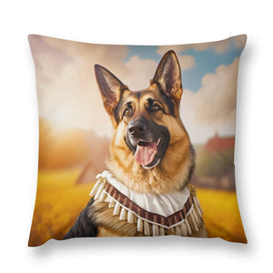Bavarian Bliss German Shepherd Plush Pillow Case-Cushion Cover-Dog Dad Gifts, Dog Mom Gifts, German Shepherd, Home Decor, Pillows-12 "×12 "-1