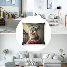 Load image into Gallery viewer, Bavarian Bliss Schnauzer Plush Pillow Case-Cushion Cover-Dog Dad Gifts, Dog Mom Gifts, Home Decor, Pillows, Schnauzer-2