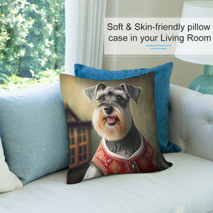 Bavarian Bliss Schnauzer Plush Pillow Case-Cushion Cover-Dog Dad Gifts, Dog Mom Gifts, Home Decor, Pillows, Schnauzer-4