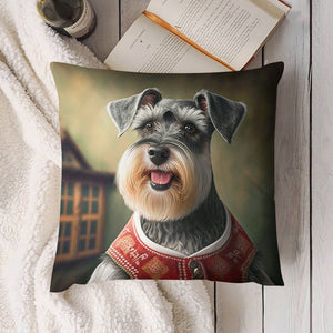 Bavarian Bliss Schnauzer Plush Pillow Case-Cushion Cover-Dog Dad Gifts, Dog Mom Gifts, Home Decor, Pillows, Schnauzer-5