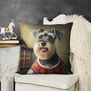 Bavarian Bliss Schnauzer Plush Pillow Case-Cushion Cover-Dog Dad Gifts, Dog Mom Gifts, Home Decor, Pillows, Schnauzer-6