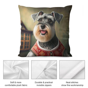 Bavarian Bliss Schnauzer Plush Pillow Case-Cushion Cover-Dog Dad Gifts, Dog Mom Gifts, Home Decor, Pillows, Schnauzer-7