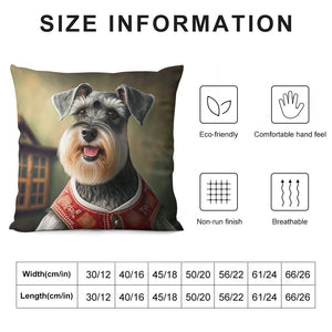 Bavarian Bliss Schnauzer Plush Pillow Case-Cushion Cover-Dog Dad Gifts, Dog Mom Gifts, Home Decor, Pillows, Schnauzer-12 "×12 "-White-1